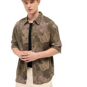Men's Floral Printed Relaxed Fit Overshirt